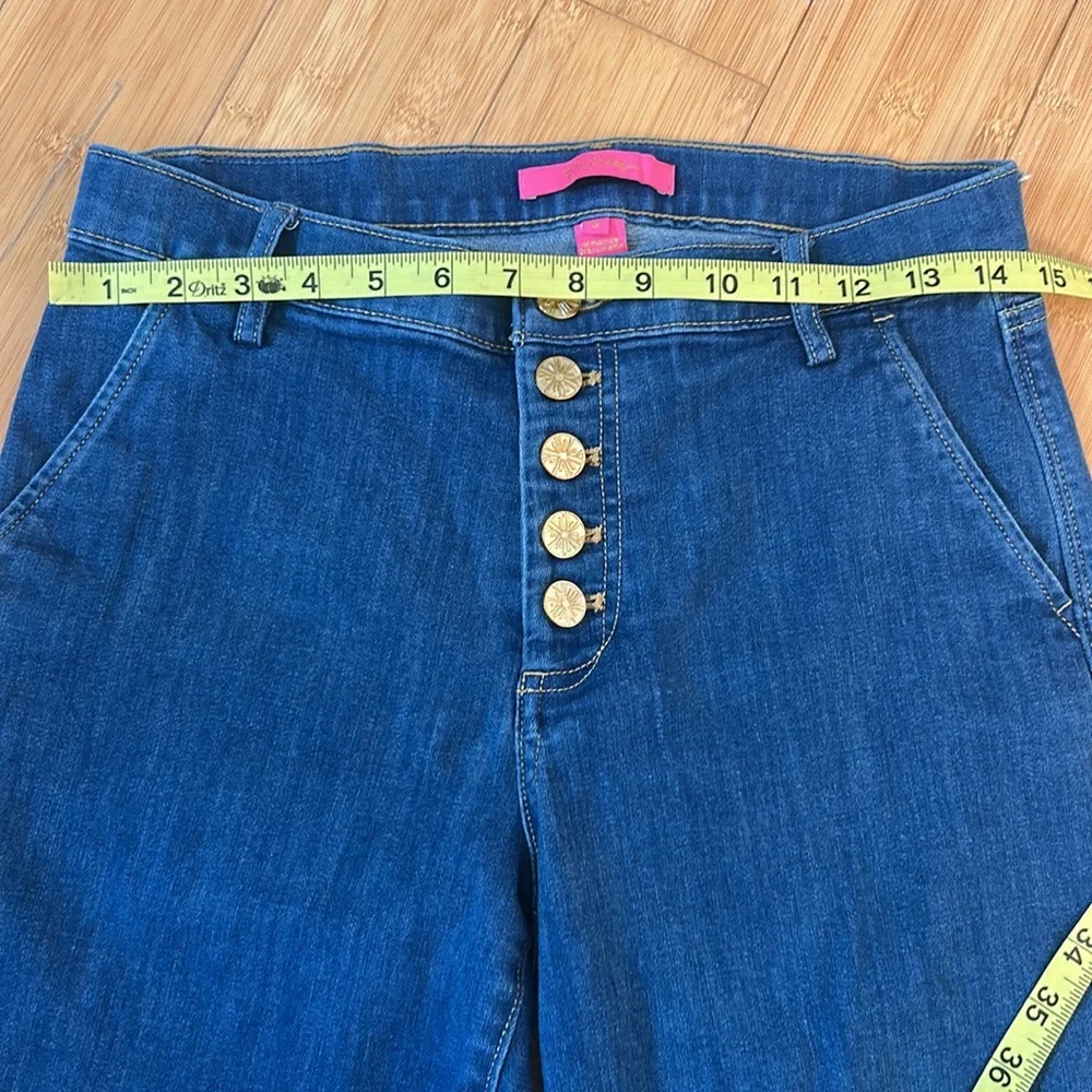 Lilly Pulitzer Dark Blue Cropped Wide-Leg Jeans - Picture 5 of 12